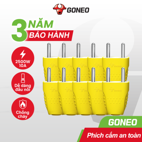 Bộ 10 Phích Cắm Gongniu Dẹp Công Suất 10A Chống Va Đập – 10L6