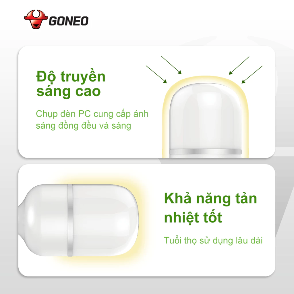 Bóng đèn LED Bulb Trụ Gongniu MQ – C020A BS – Công suất 20W –  E27, 6500K
