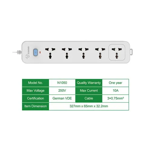 Ổ cắm điện Gongniu 5 ổ đa năng 1 công tắc – Chính hãng