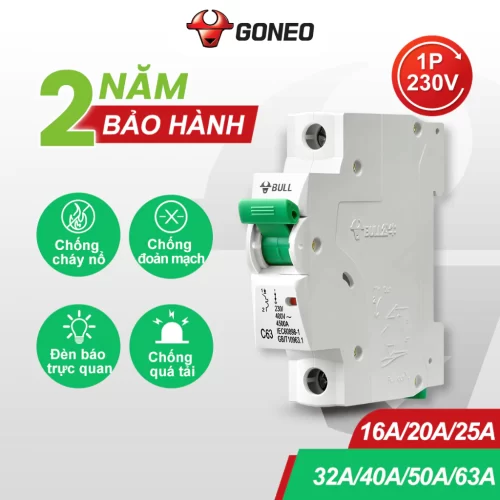 Bộ ngắt mạch điện – Aptomat 1 pha Gongniu – Chính hãng