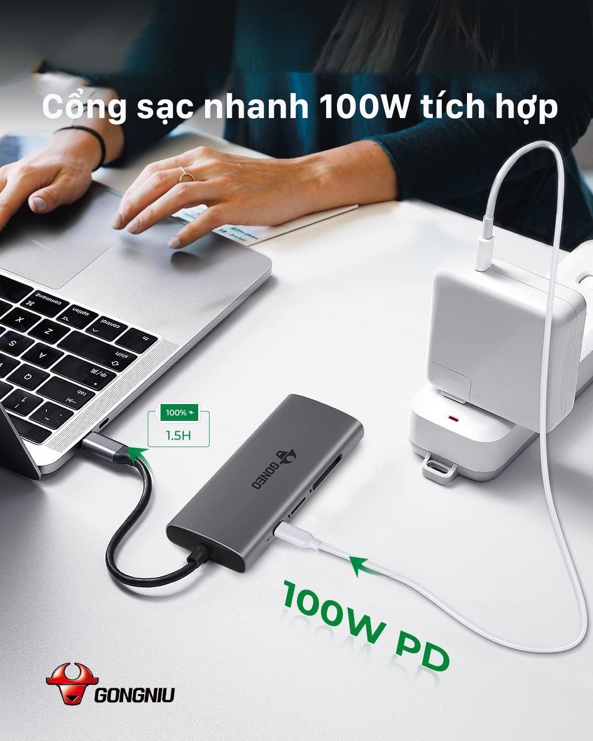 Cáp Chuyển Đổi GONEO USB-C 7 in 1 Hub with 4K HDMI Enternet – Cho Macbook, Surface Pro – Bảo Hành 2 Năm – Chính Hãng