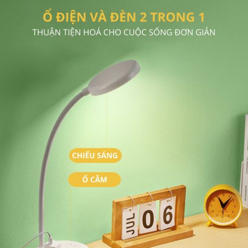 Ổ CẮM ĐÈN BÀN 2 TRONG MỘT TIỆN LỢI VÀ AN TOÀN