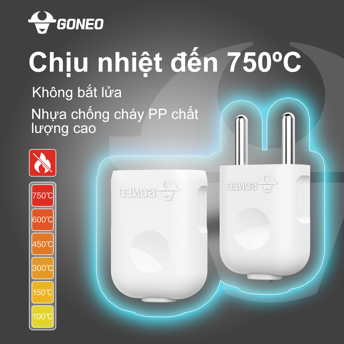 Phích Cắm Goneo Chân Tròn - Chính Hãng