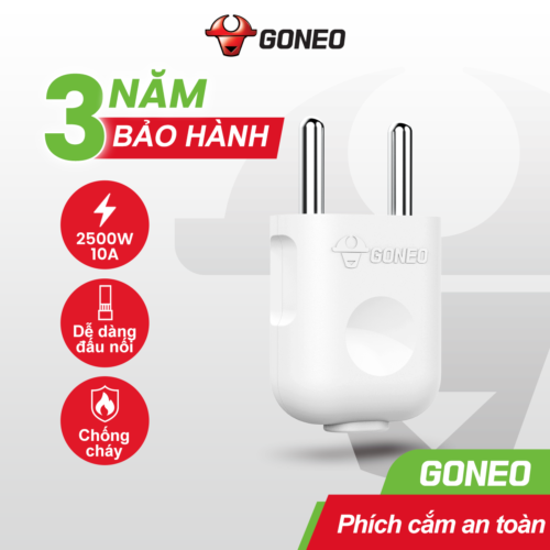Phích Cắm Goneo Chân Tròn – 10F2 – Đa năng – Chính Hãng