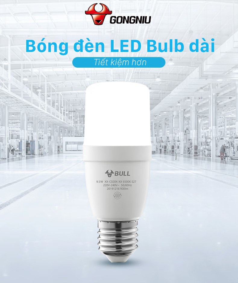 Bóng đèn LED Bulb Gongniu 6W E27 - MQ-E006A- BS 6500K - Tiết Kiệm Điện - Chống Nhấp Nháy - Hiệu Suất Cao