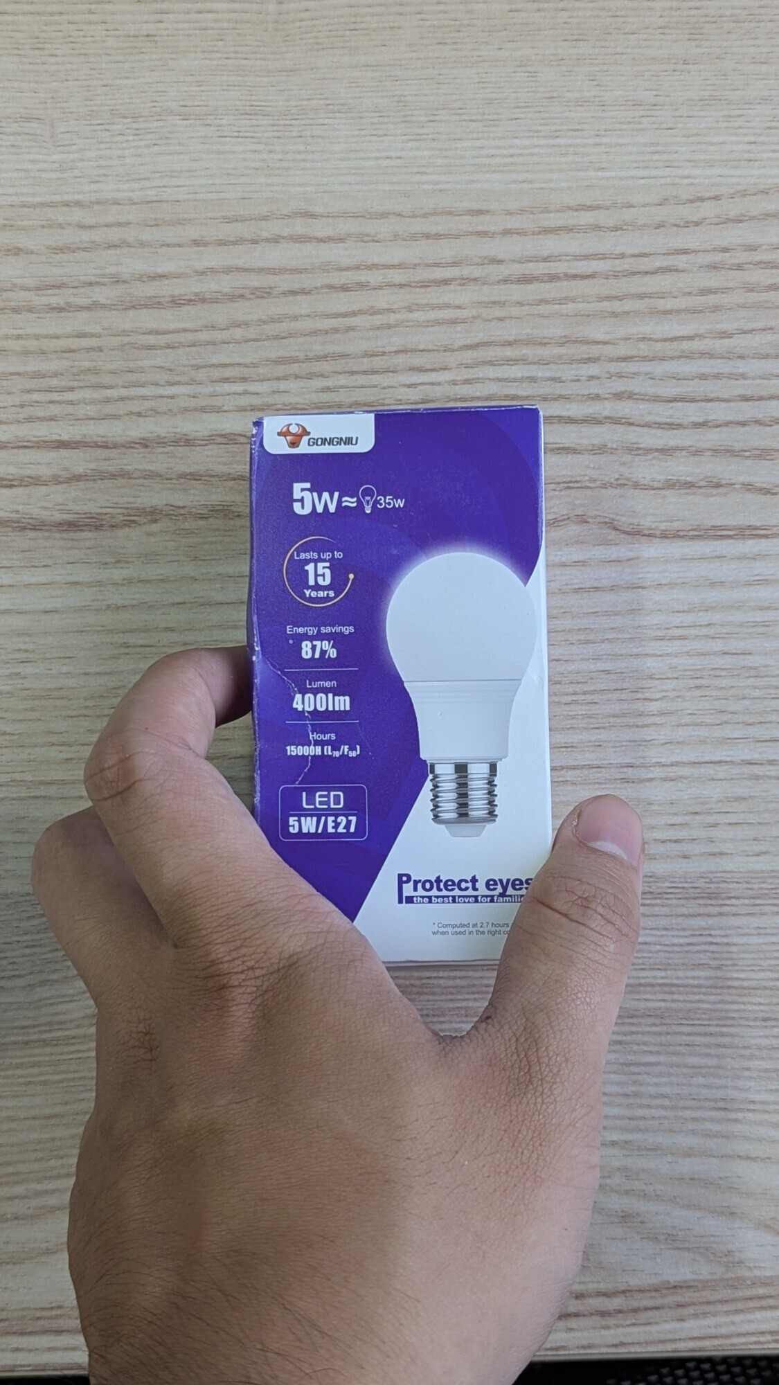 Bóng đèn LED Gongniu MQ-A10551 – E27- Công suất 5W ( 6500K)