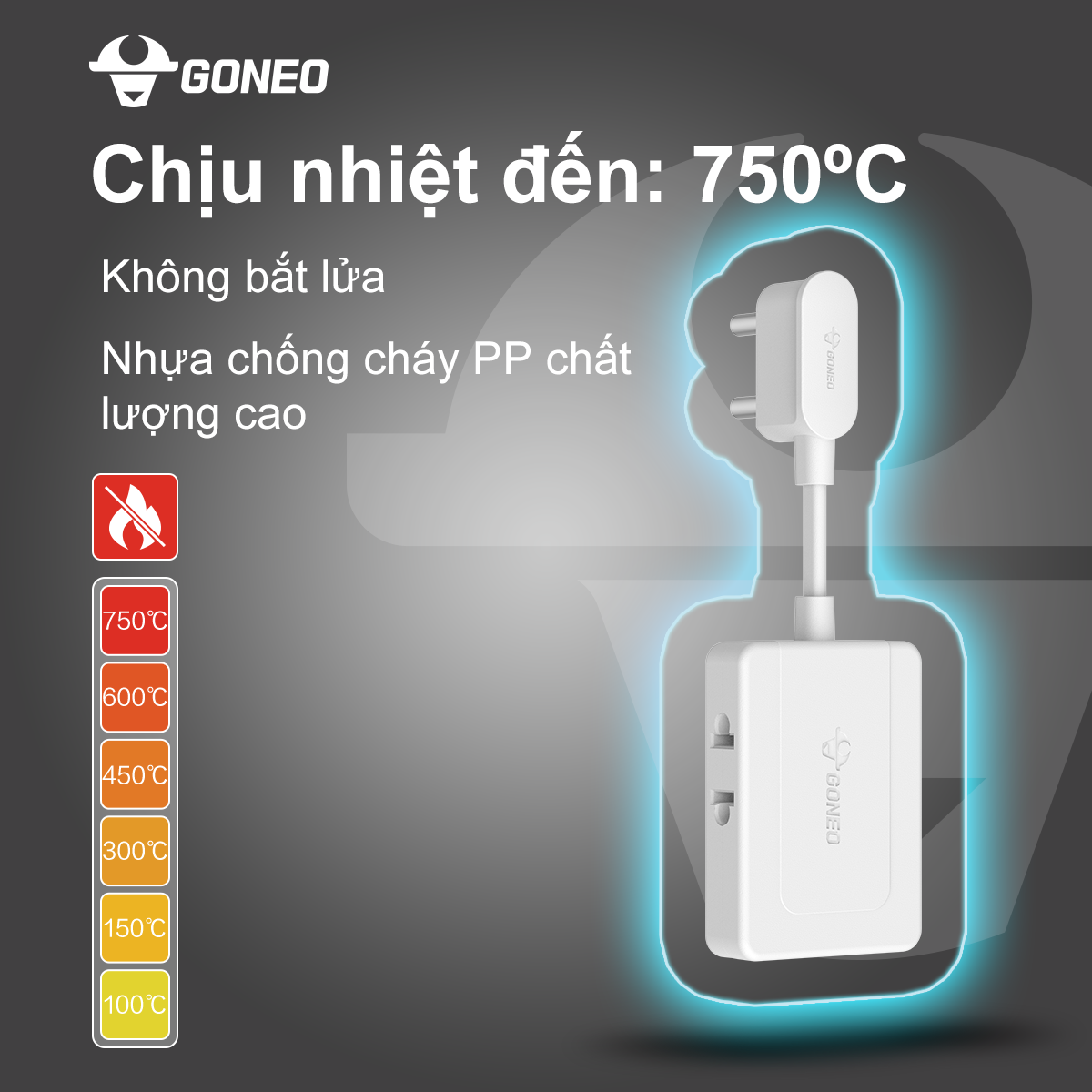 Ổ Chia Điện GONEO Z030R - Chia 3 Đa Năng Siêu Gọn - Tiện Lợi - Chính Hãng