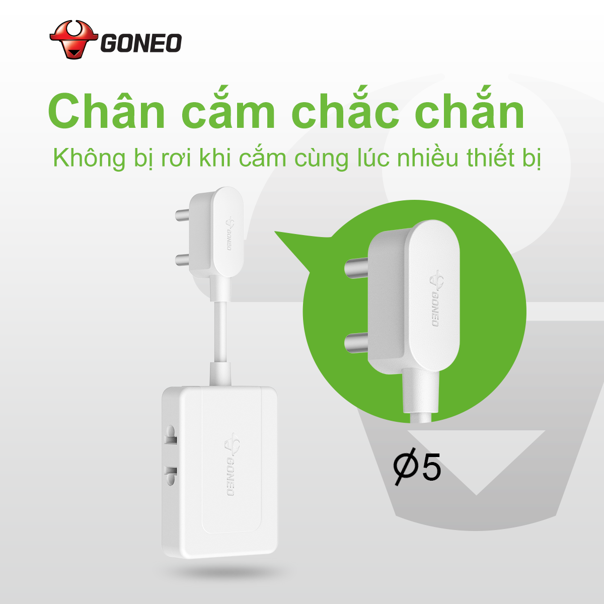 Ổ Chia Điện GONEO Z030R - Chia 3 Đa Năng Siêu Gọn - Tiện Lợi - Chính Hãng