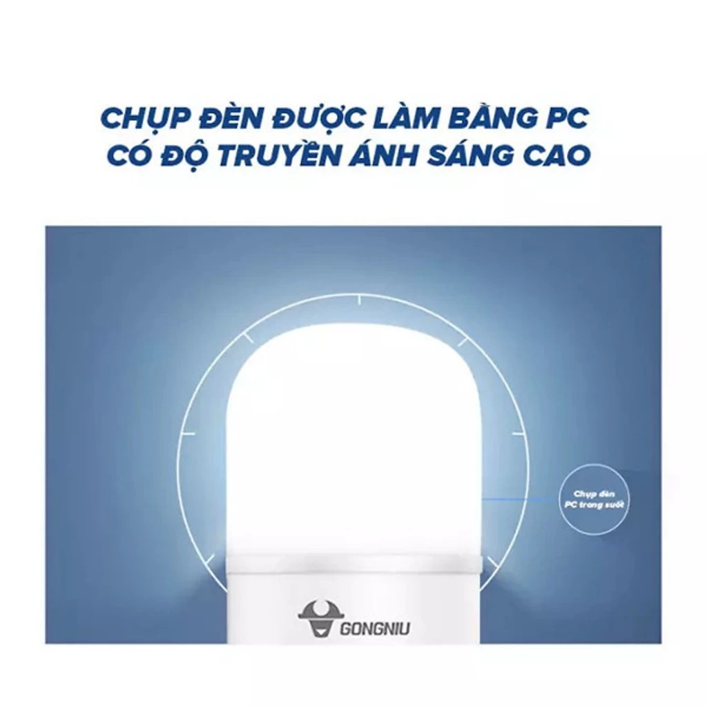 Bóng đèn LED Bulb Trụ Gongniu MQ - C020A BS - Công suất 20W - E27, 6500K