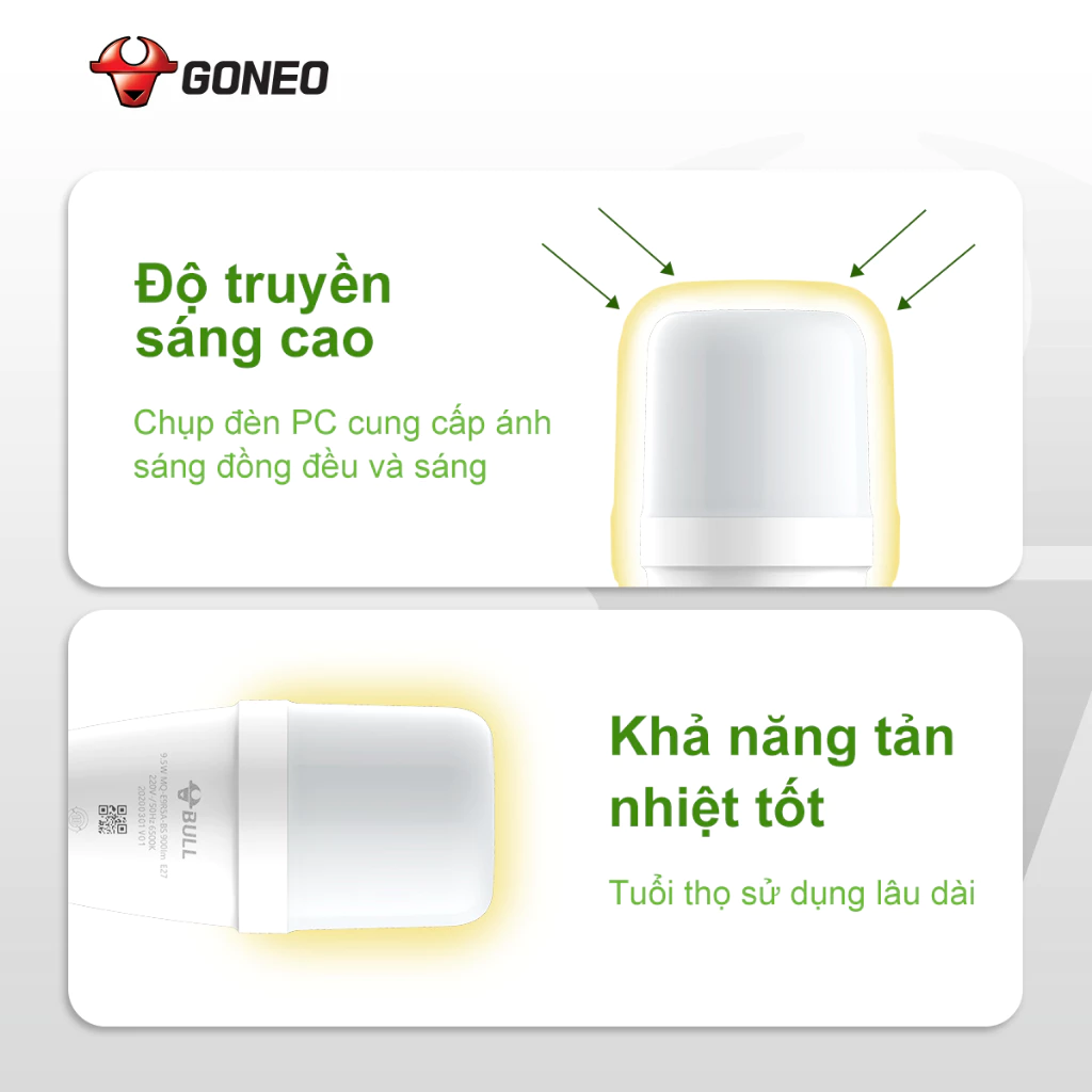 Bóng đèn LED Bulb Gongniu 6W E27 – MQ-E006A- BS 6500K – Tiết Kiệm Điện – Chống Nhấp Nháy – Hiệu Suất Cao
