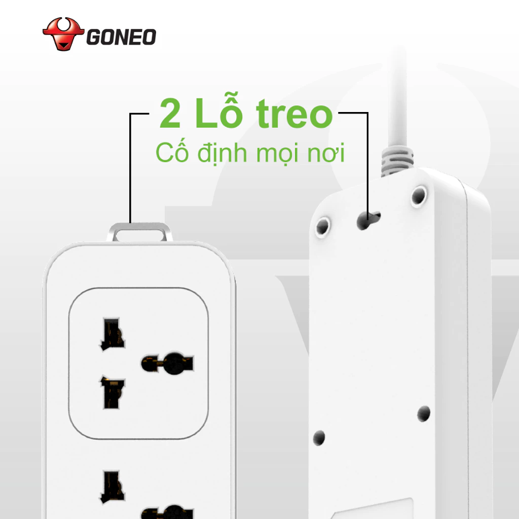 Ổ Cắm Điện Chống Cháy GONEO 5 Ổ Đa Năng 1 Công Tắc - N1050