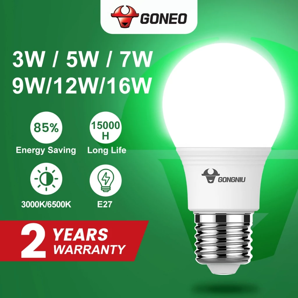 Bóng đèn LED Gongniu MQ – A11221 – E27- Công suất 12W ( 6500K)